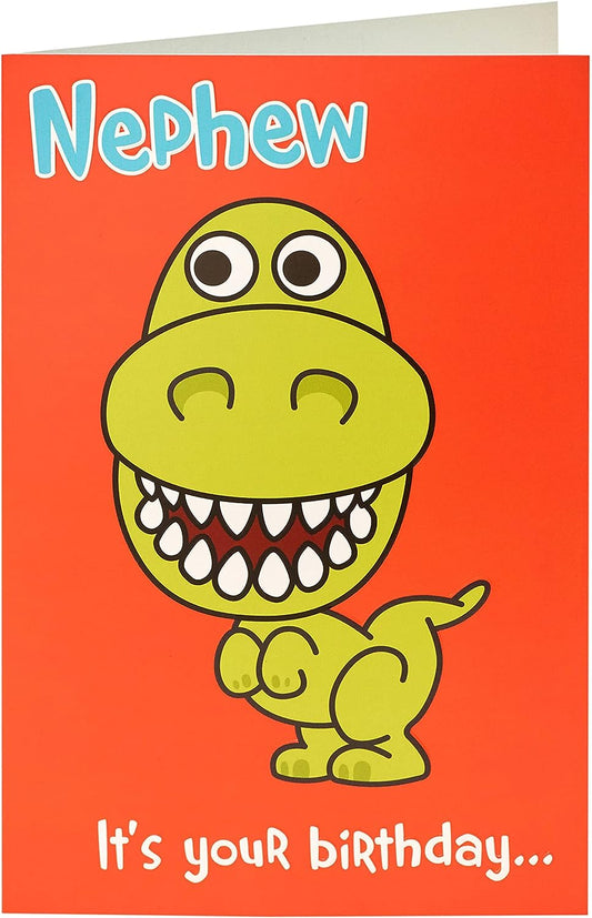 Dinosaur Design Nephew Birthday Card