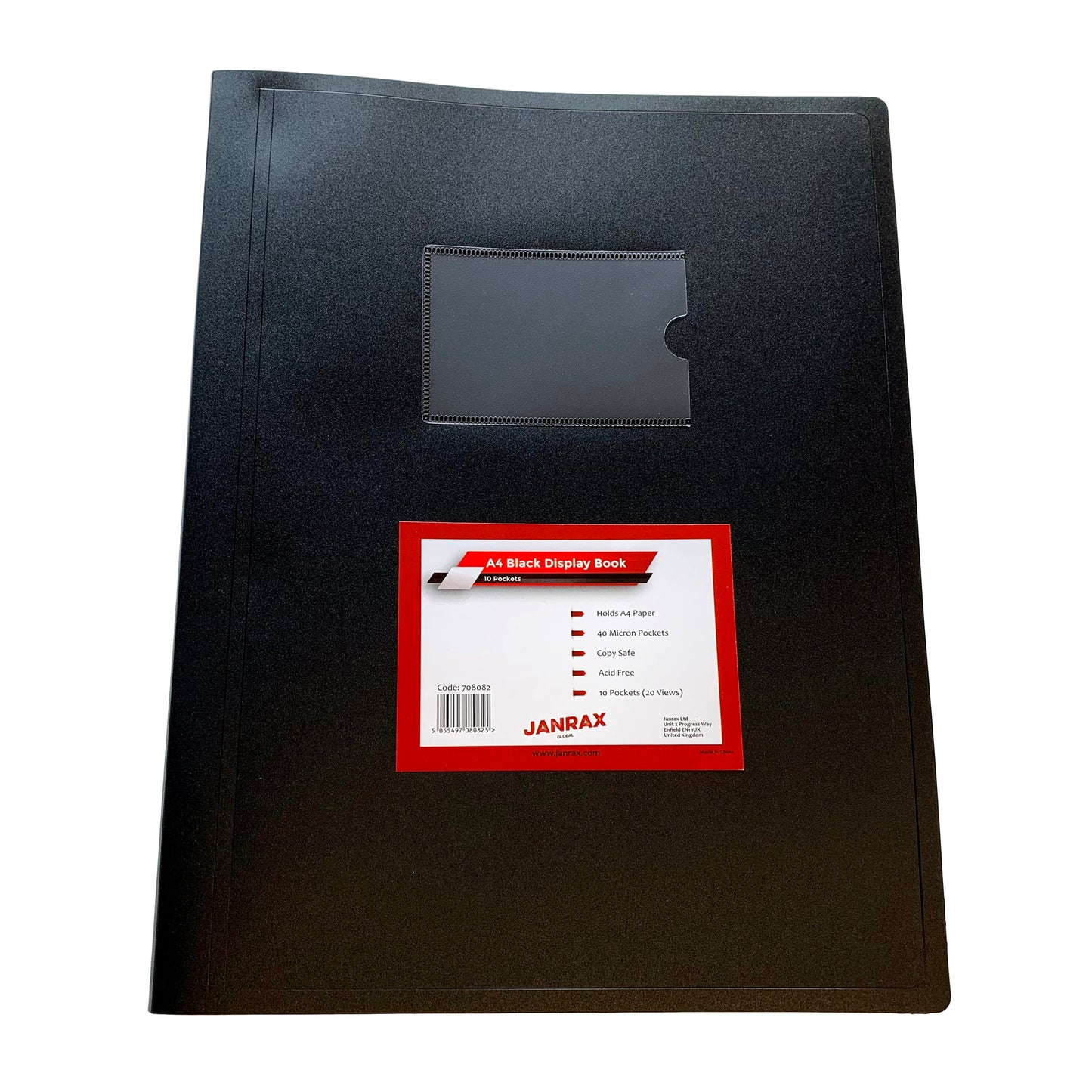 Pack of 10 A4 10 Pocket Black Flexible Cover Display Books