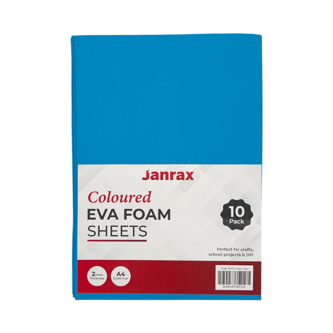 Pack of 100 A4 Blue Coloured EVA Foam Sheets