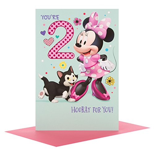 "Hooray" Minnie Mouse 2nd Birthday Card