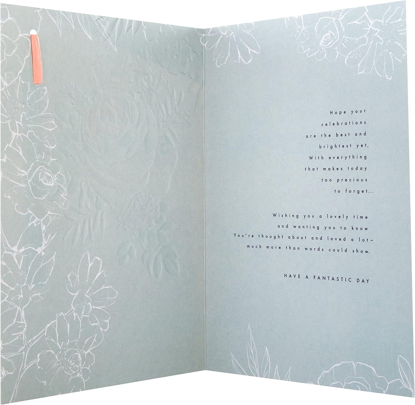 Classic Floral Embossed Design Sister Birthday Card