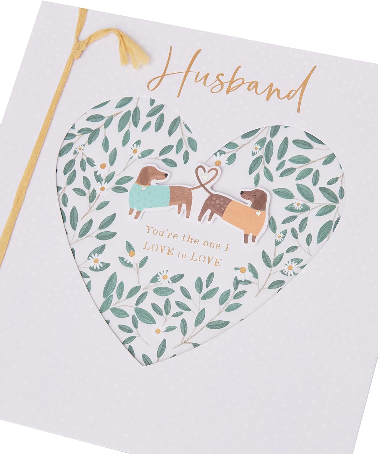Romantic Design With Pair of Sausage Dogs Husband Birthday Card