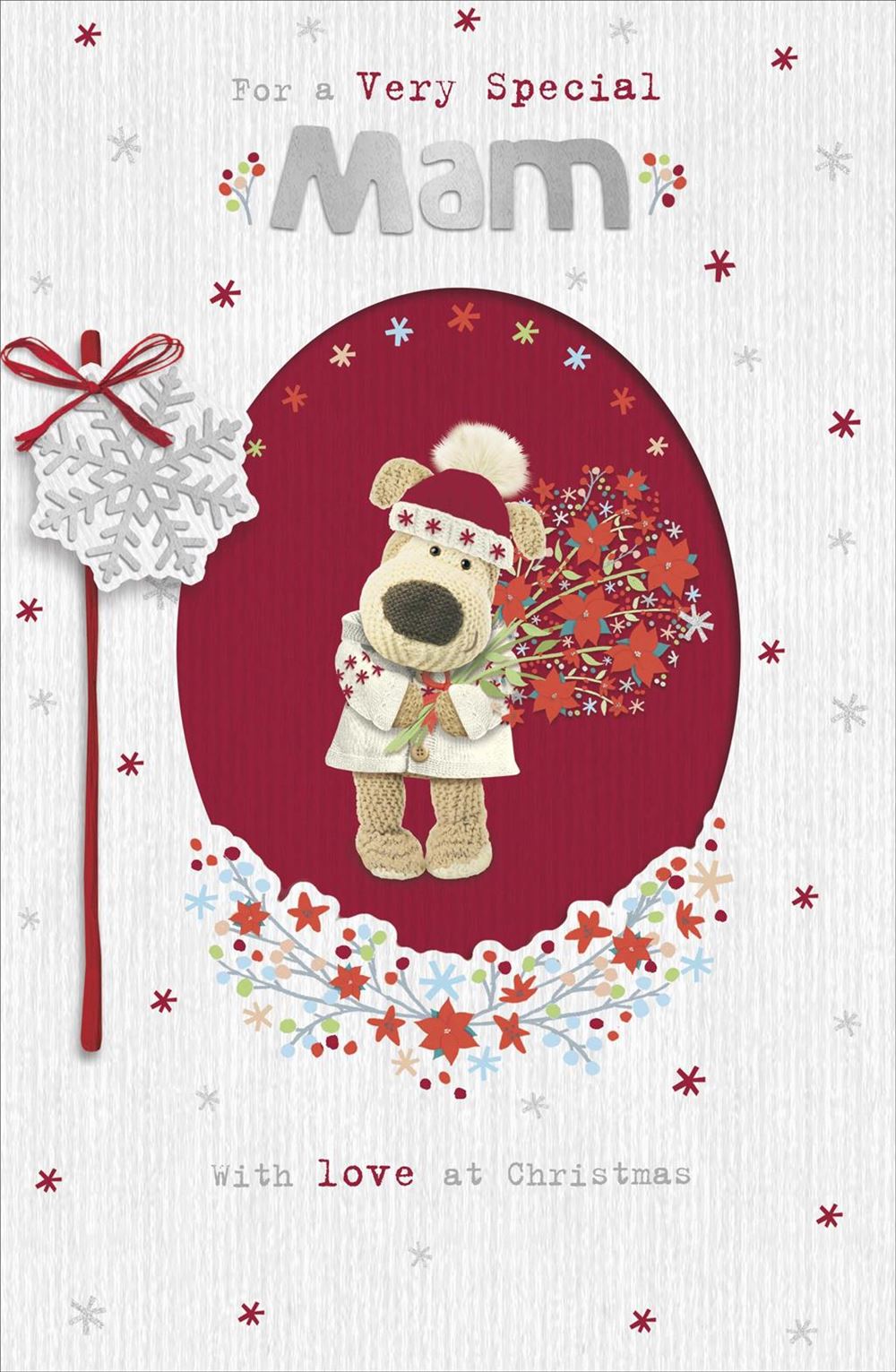 Boofle With Bouquet Mam Christmas Card