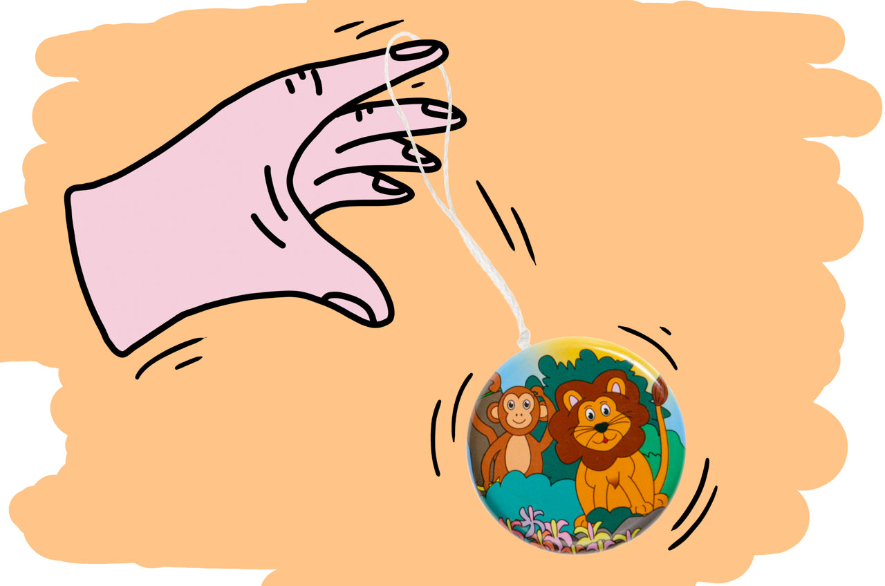 Pack of 12 Metal Yo-Yo Wild Animals Theme Return Tops