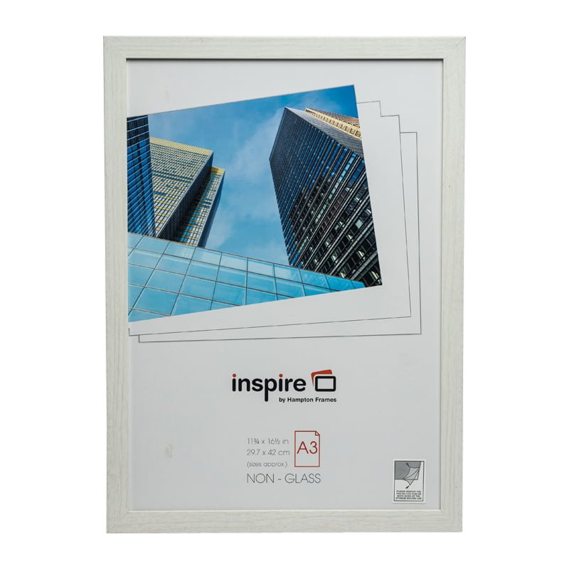 Pack of 6 Hampton BERGEN A3 White Picture Poster Photo Frames Plexi Non-Glass