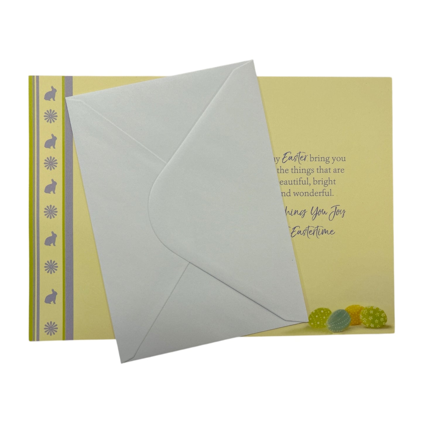 To All Family Flower Pot And Colourful Eggs Design Easter Card