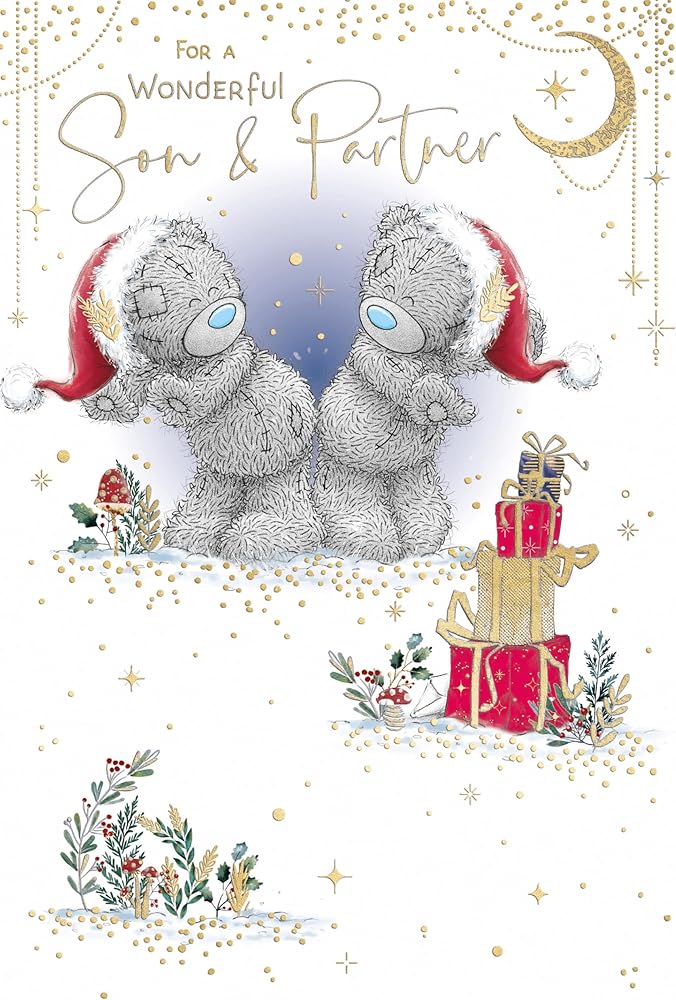 Bears Dancing Son And Partner Christmas Card