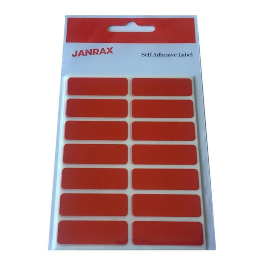 Pack of 98 Red 12x38mm Rectangular Labels - Adhesive Stickers