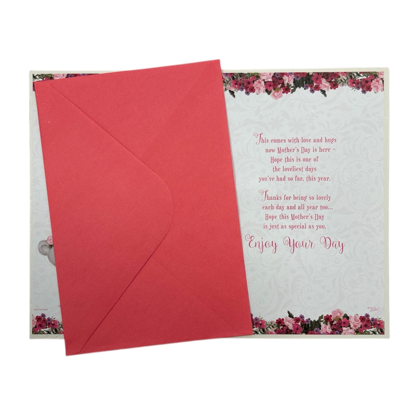 From The Bump Teddy Holding Flowers Design Mother's Day Card