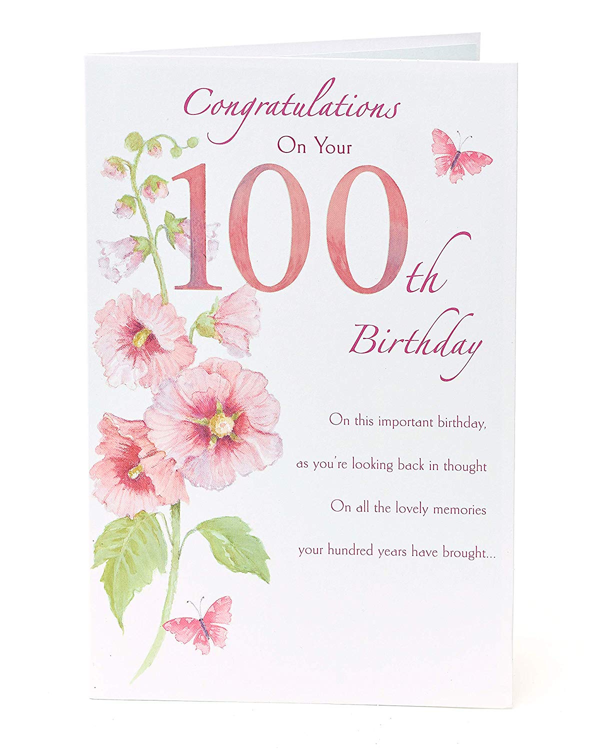 100th Floral Design Birthday Card