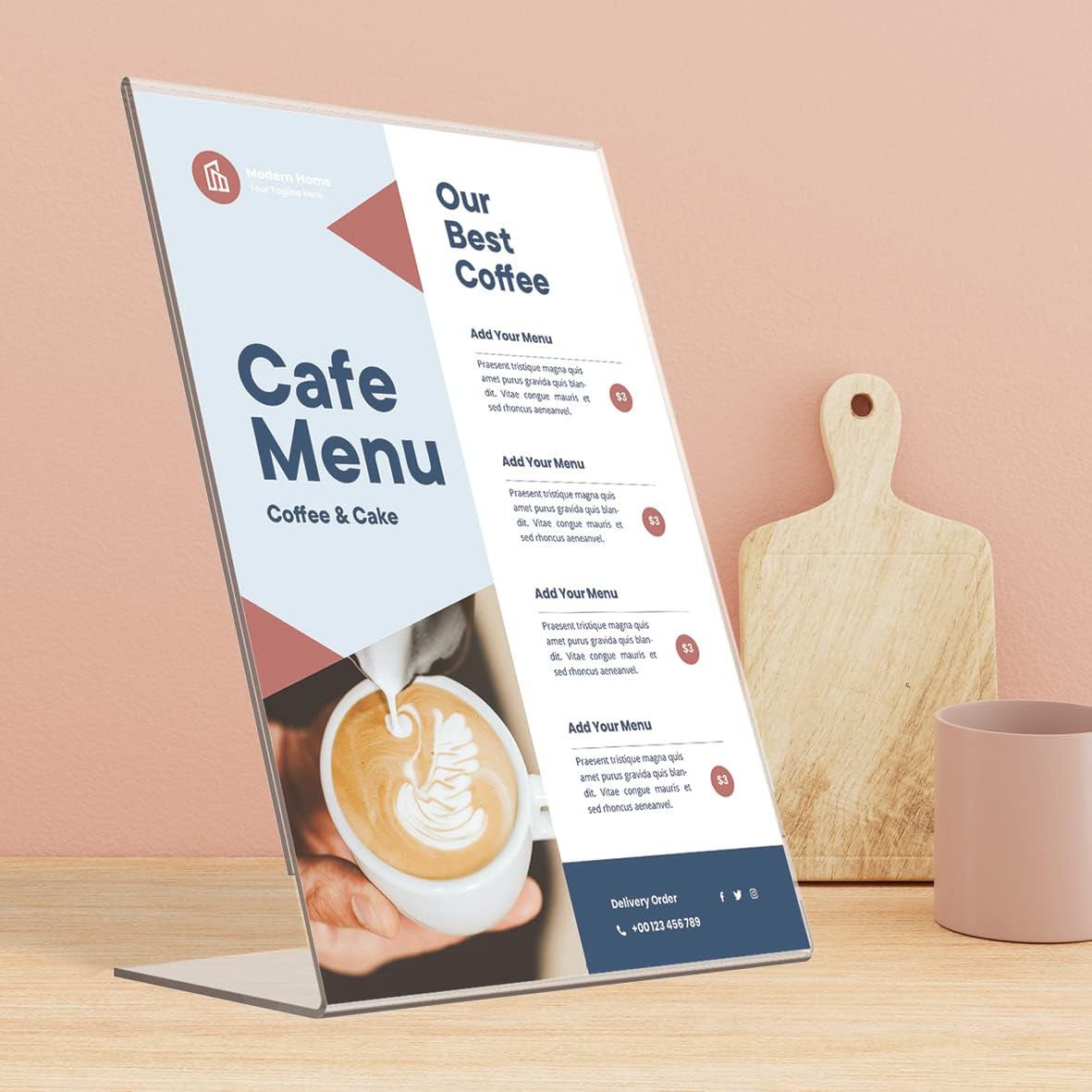 A4 Vertical Design L-Shape Transparent Acrylic Label Sign Holder