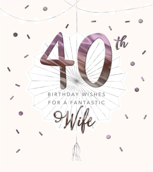 40th Birthday Card For Wife