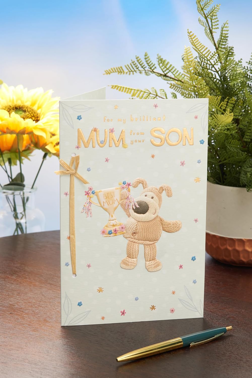 For Brilliant Mum From Son Boofle With Prize Design Mother's Day Card