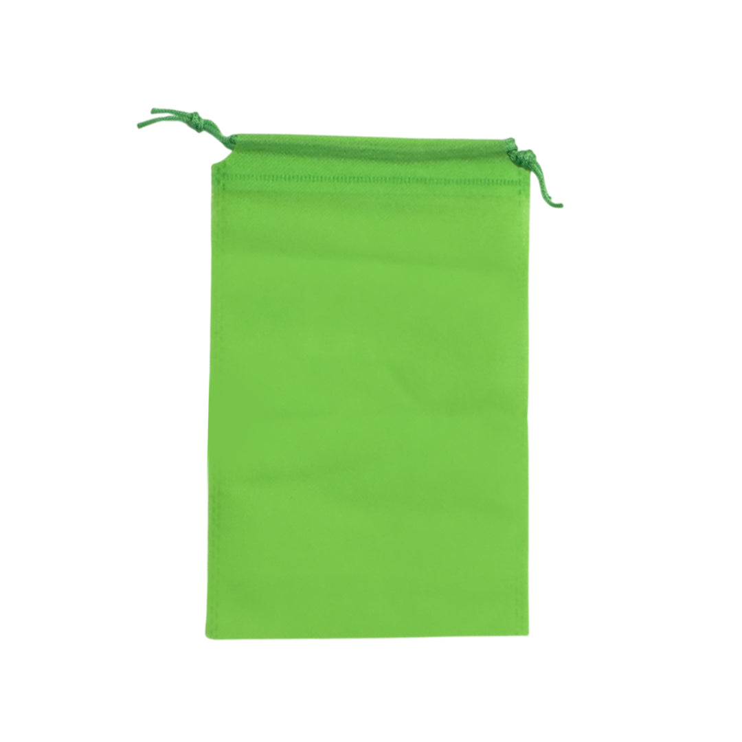 Pack of 100 Light Green Coloured 35x25cm Non-Woven Drawstring Bags