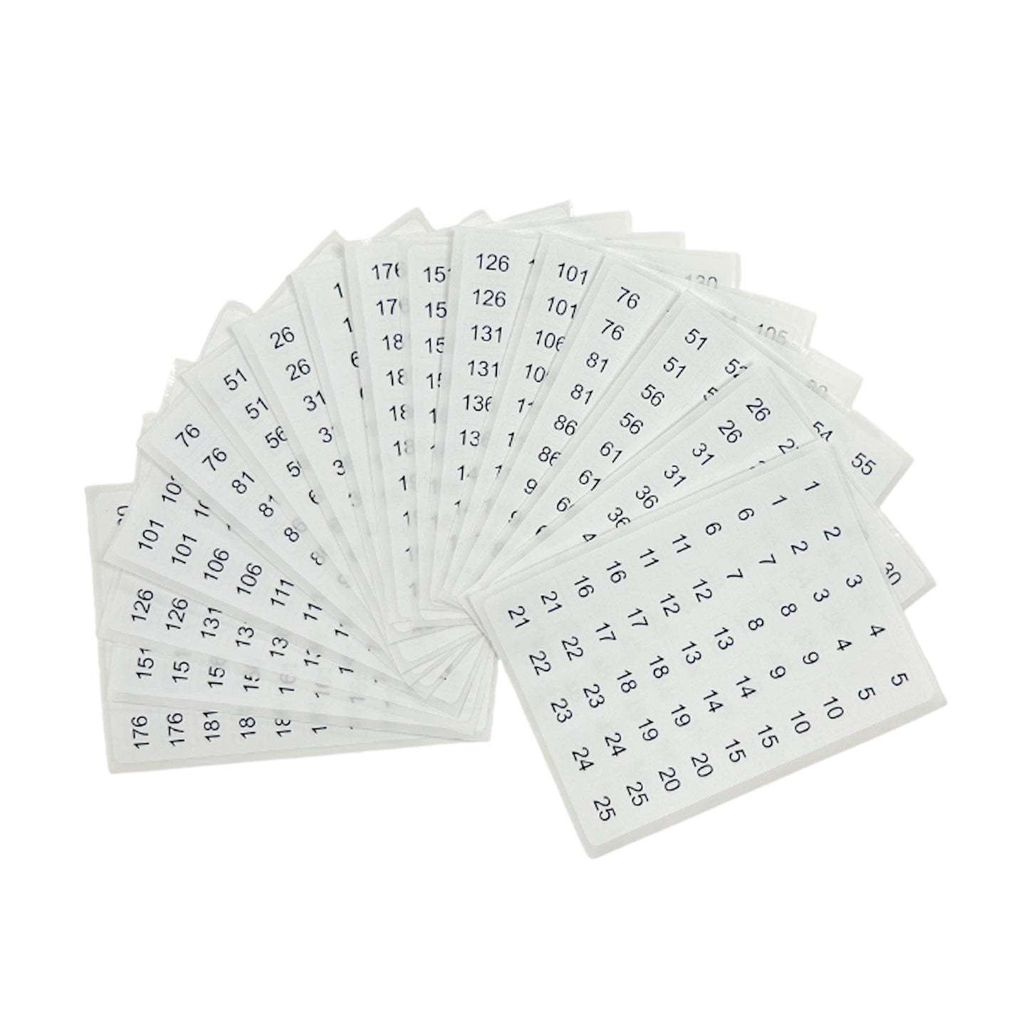 Pack of 800 Black on White 1-200 Number 8x13mm Self Adhesive Labels