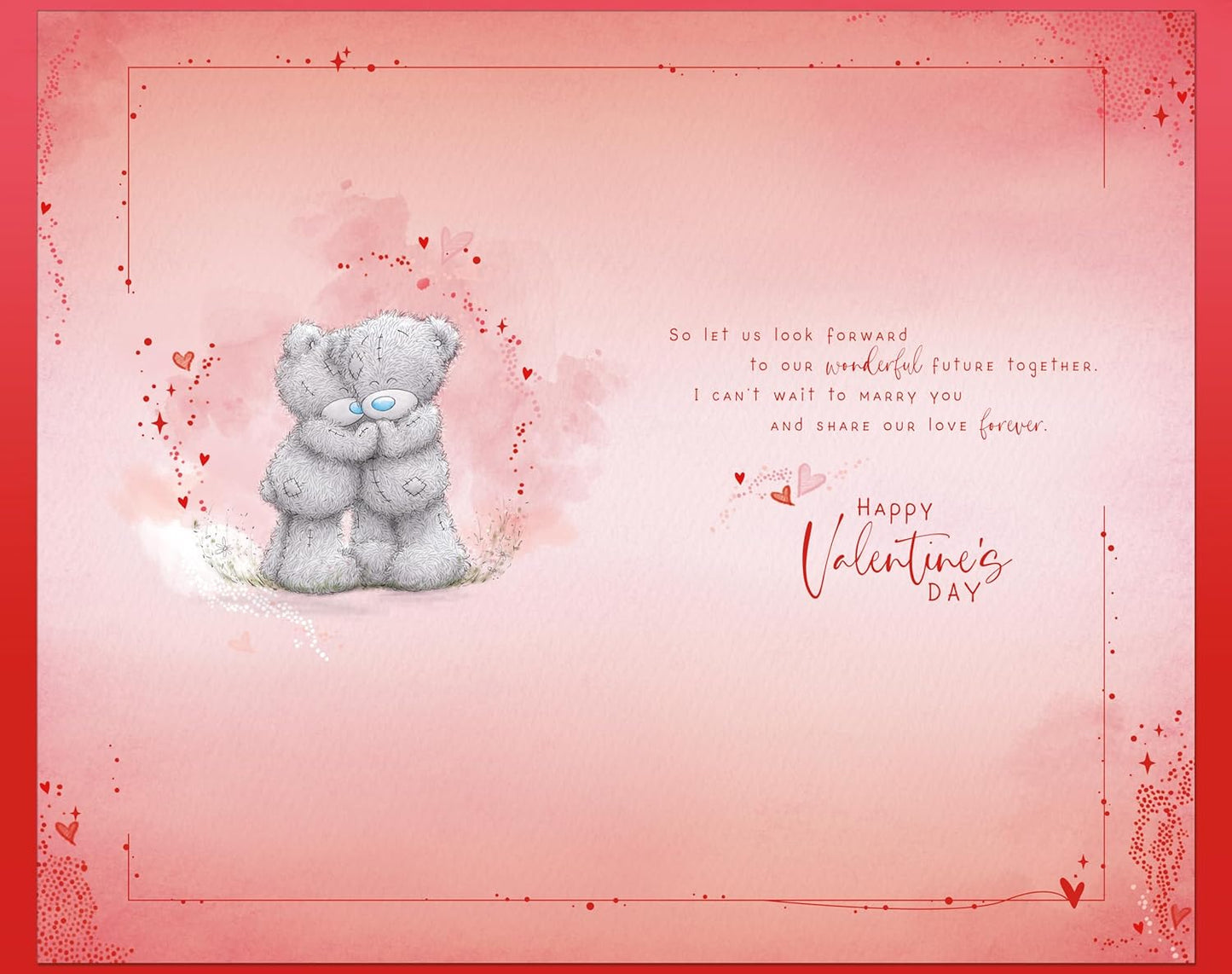 Bears Stood With Rose Fiancé Valentine's Day Card