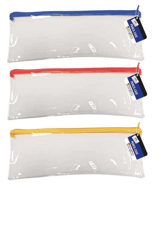 Just Stationery 13 inch Clear Exam Pencil Case