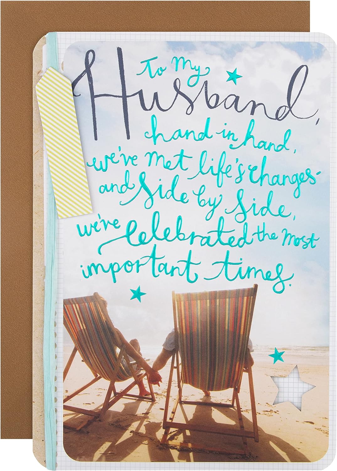Contemporary Text Based Die Cut Design Husband Birthday Card
