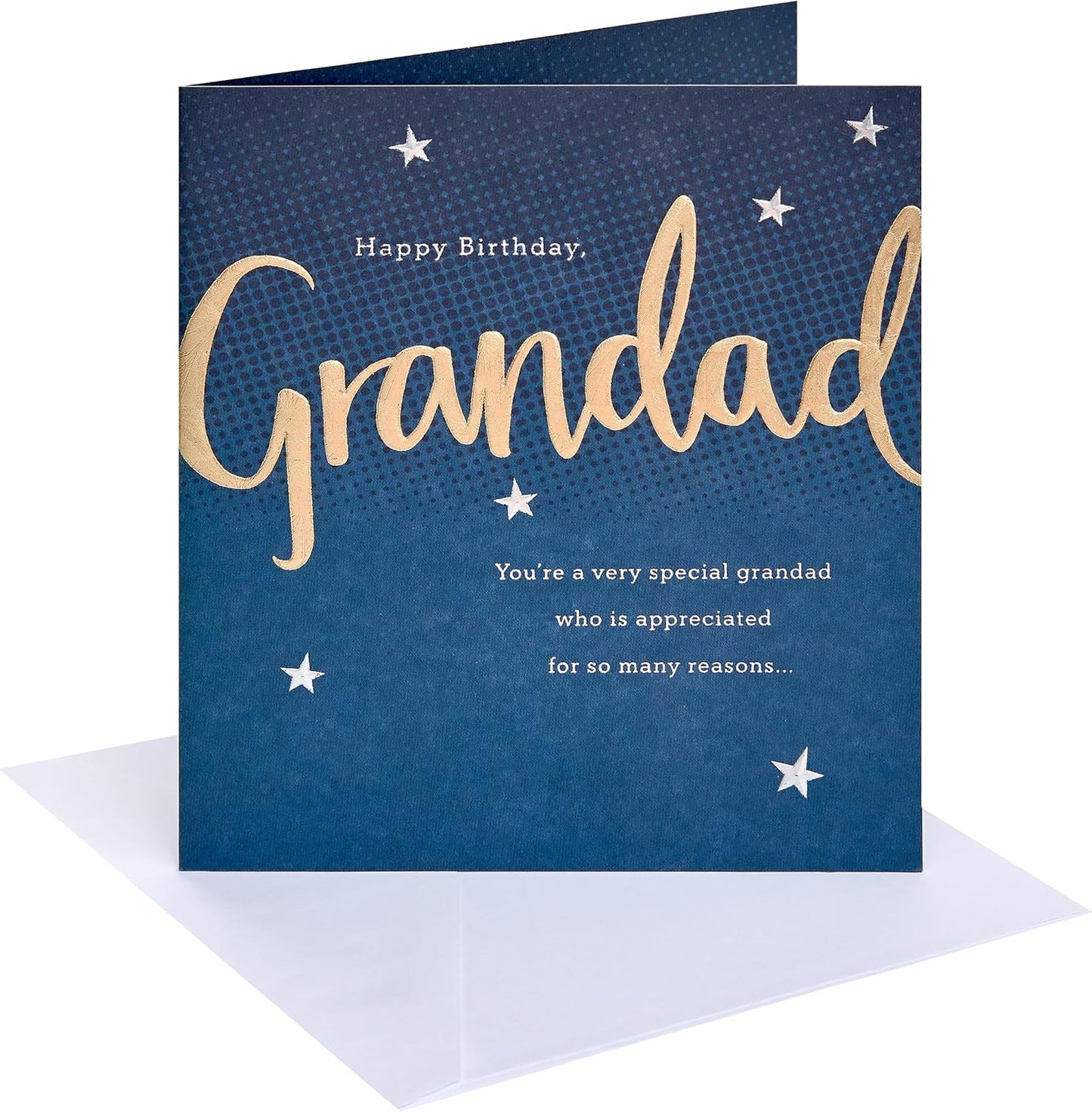 Lettering with Stars Design Grandad Birthday Card