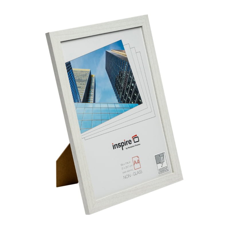 Pack of 6 Hampton BERGEN A4 White Picture Poster Photo Frames Plexi Non-Glass