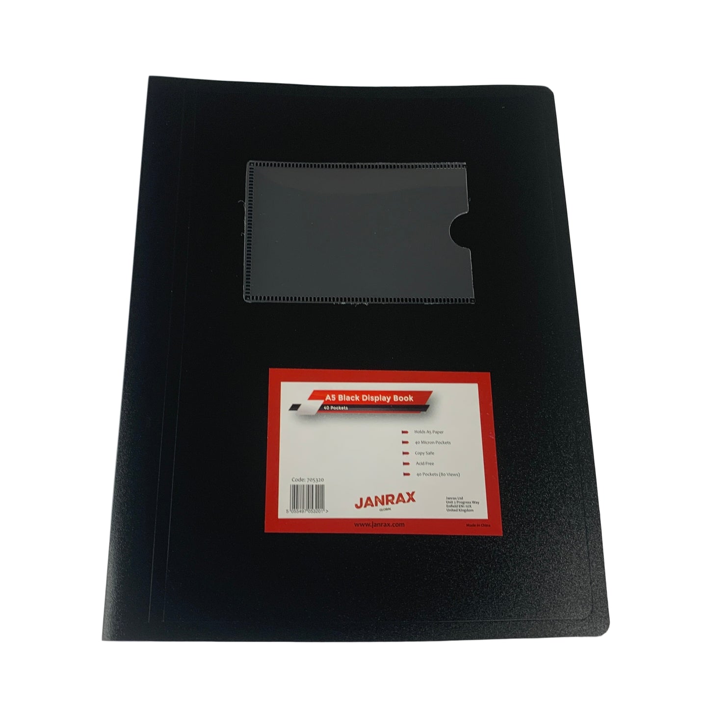 Pack of 5 A5 40 Pocket Black Flexible Cover Display Books