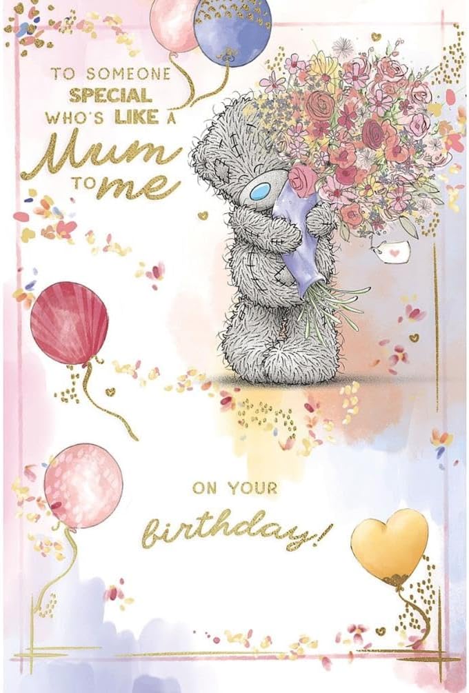 Bear With Bouquet Like A Mum Birthday Card