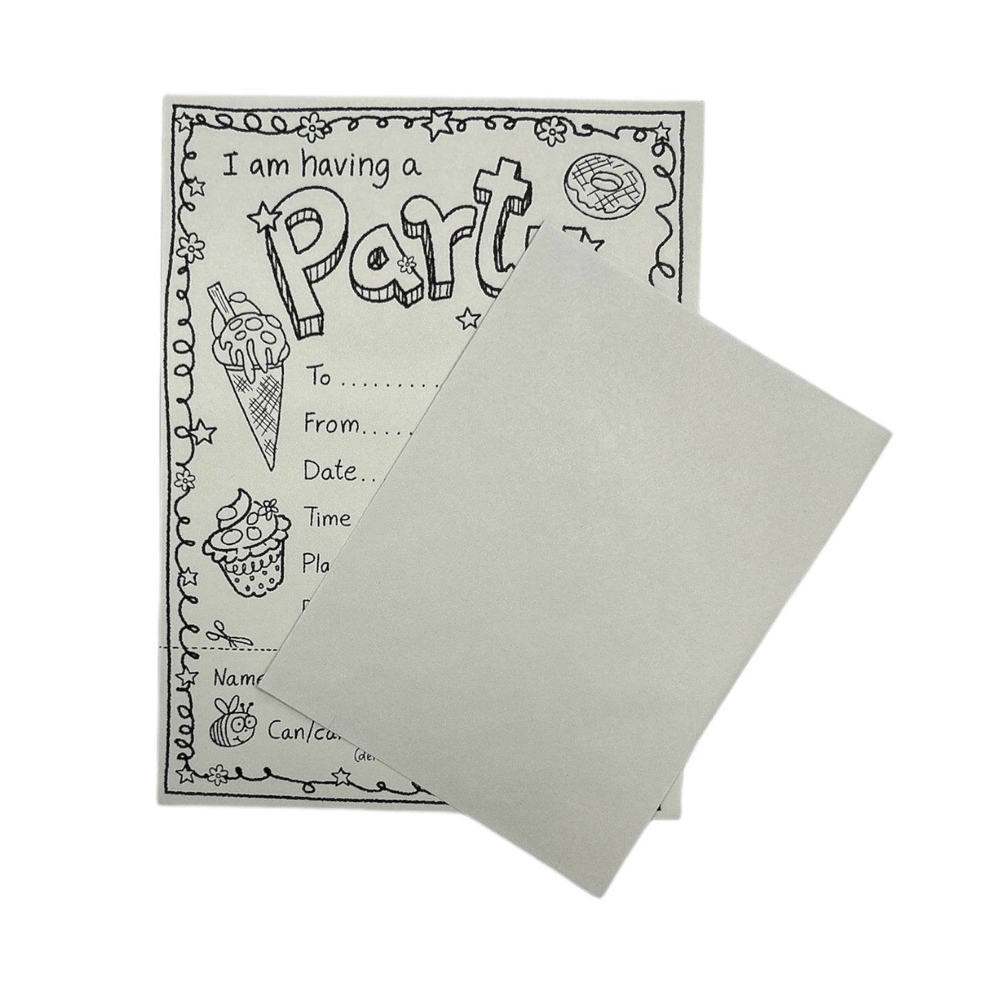 Pack of 100 Colour-in Invite and 100 Thank You Cards With 200 Envelopes