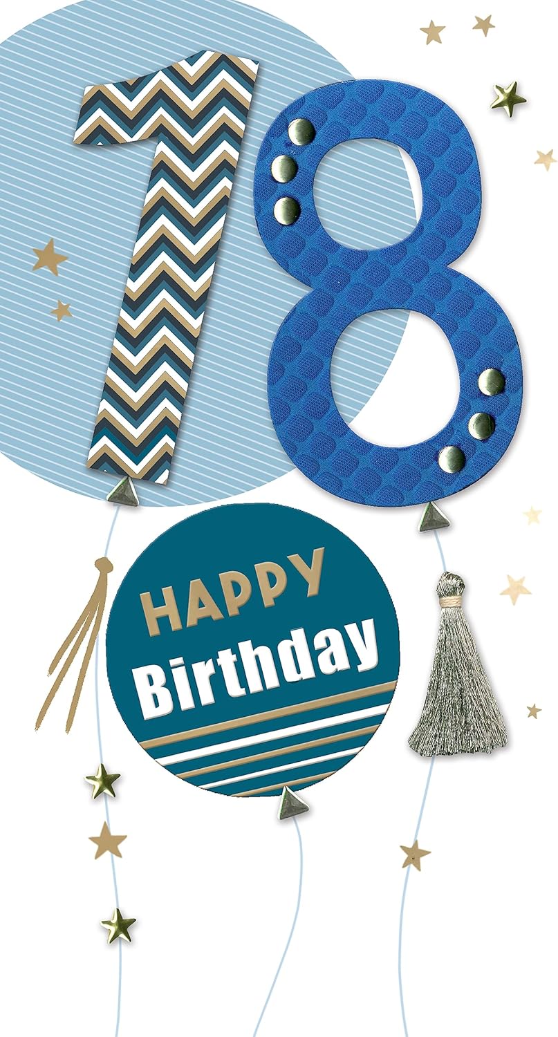 Embellished Balloons Male 18th Birthday Card– Shop Inc