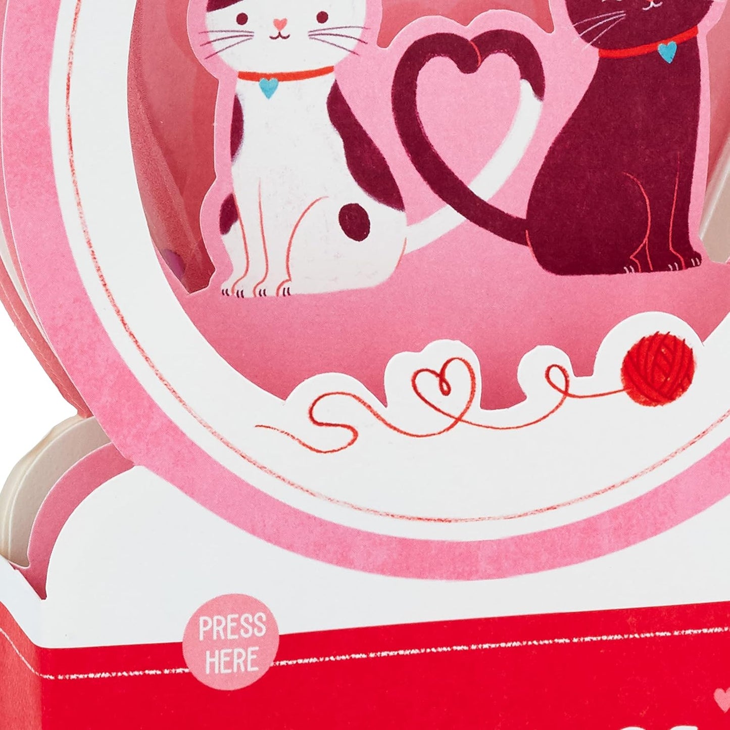 Musical Snow Globe Cats Design Pop Up Valentine's Day Card