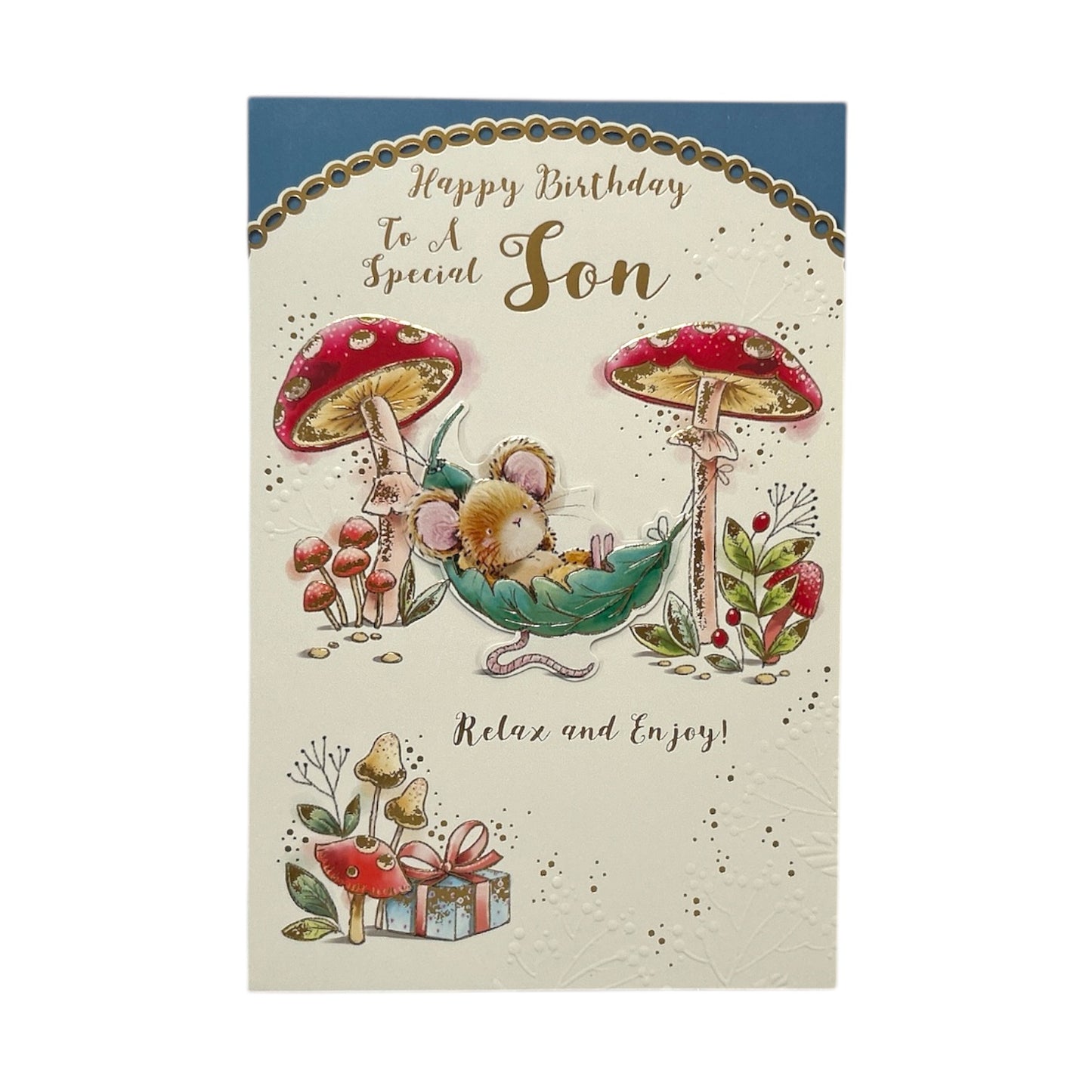 Special Son Mouse Relax On Swing Design Birthday Card