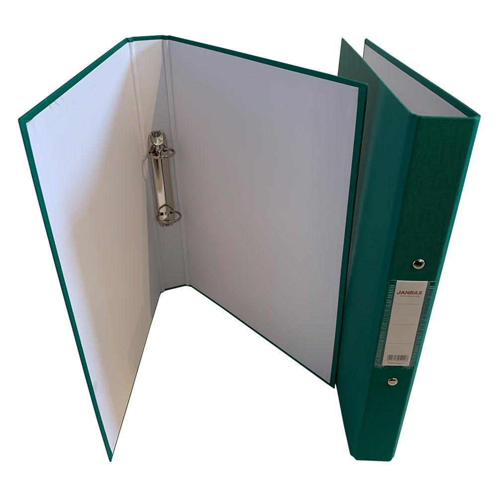 Pack of 3 A4 Green Paper Over Board Ring Binders by Janrax
