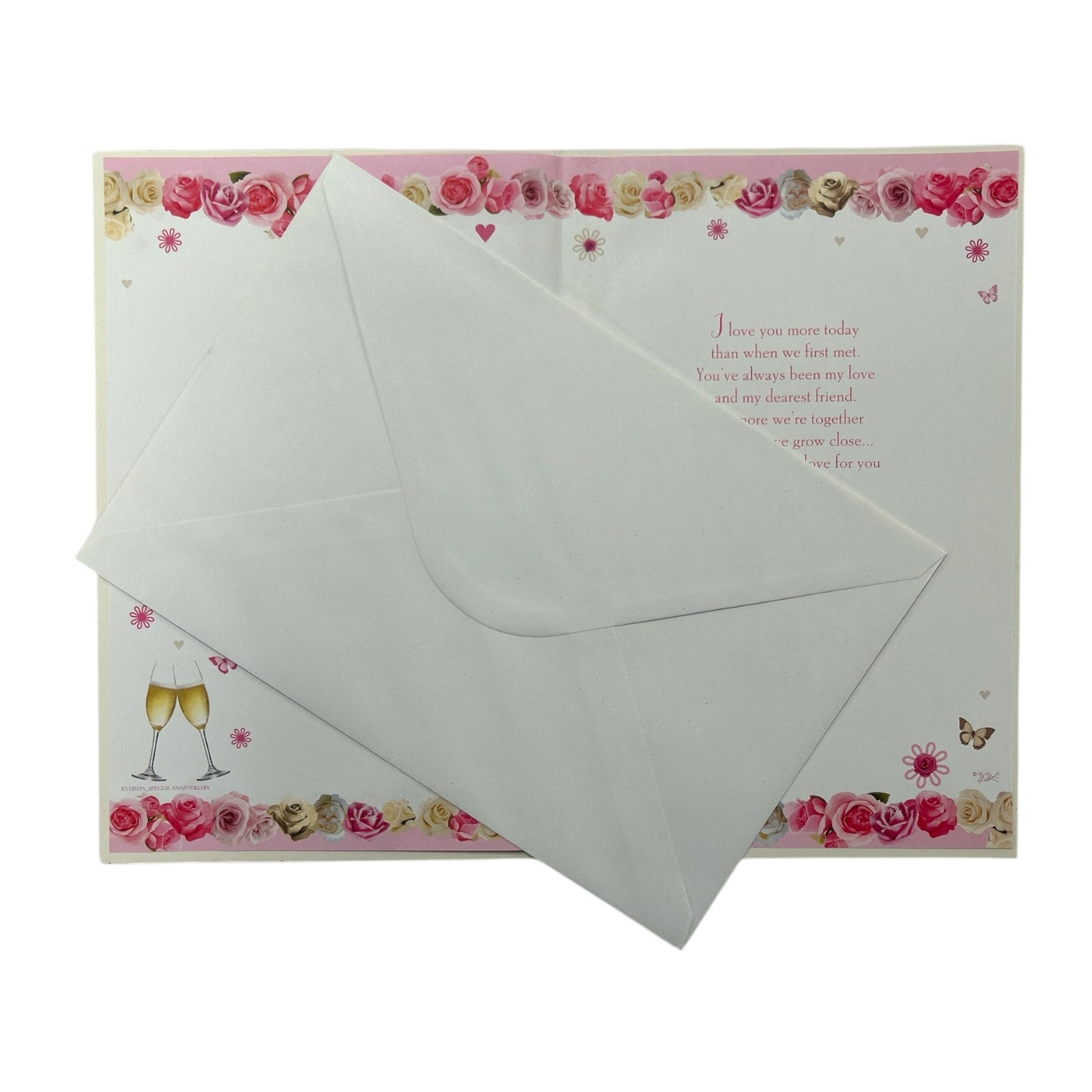 On Our Ruby Anniversary Neutral Traditional Floral Heart Card