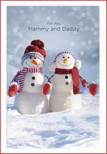 Mammy and Daddy Christmas Card Snowmen Design 