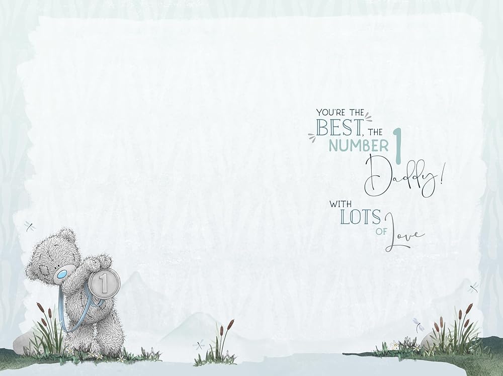 Bear Standing On No1 Father's Day Card