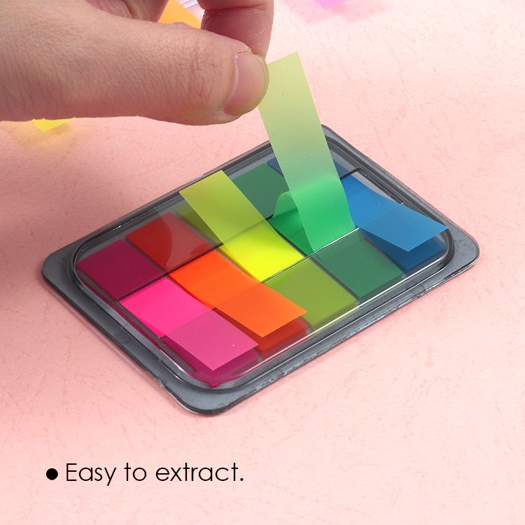 Single 100 Sheets Colorful Page Marker Index Tab Removable Sticky Notes
