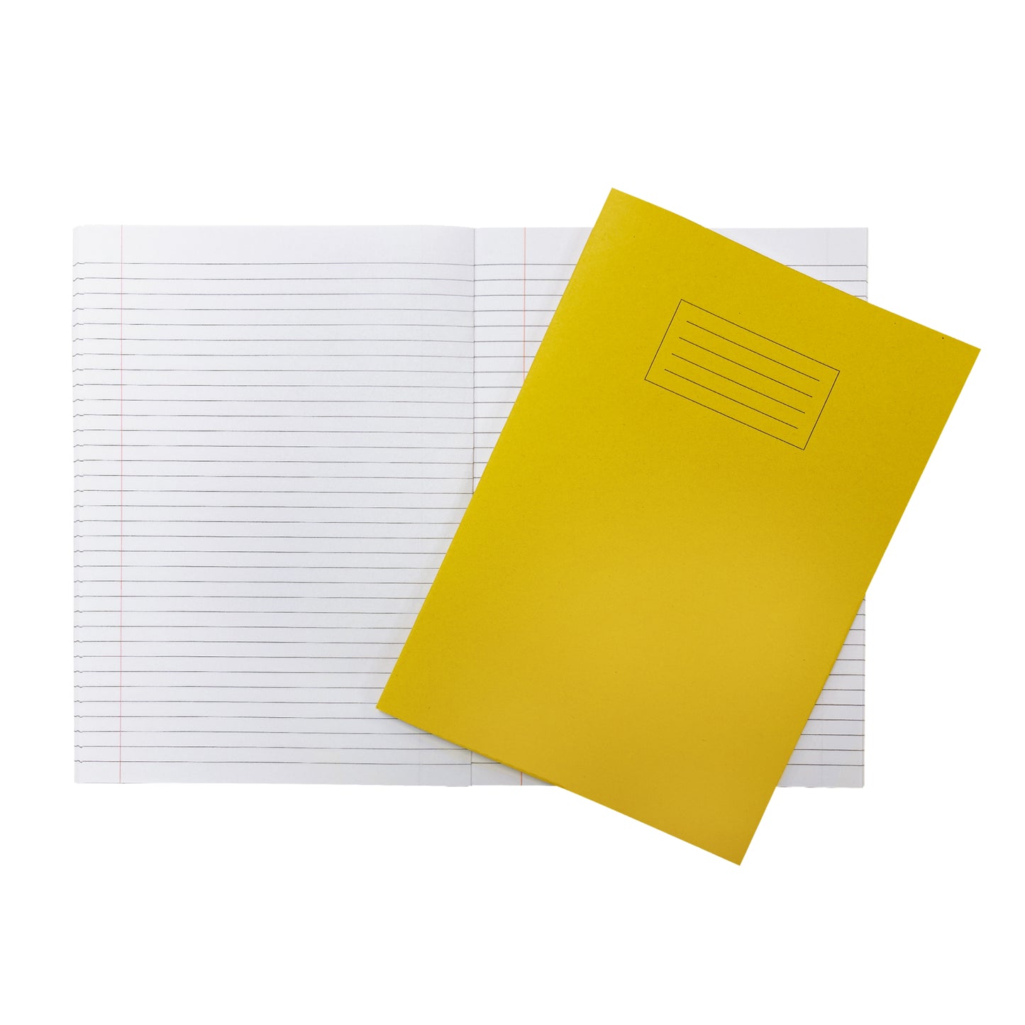 Pack of 10 Janrax A4 Yellow 80 Page Feint Ruled with Margin Exercise Books WF Paper with 225gsm Manilla Cover