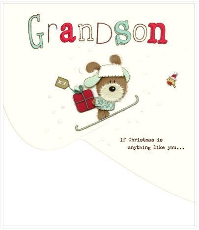 Grandson Christmas Card Lots of Woof 