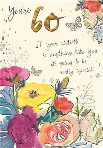 Willow Floral Bouquet 60th Birthday Card