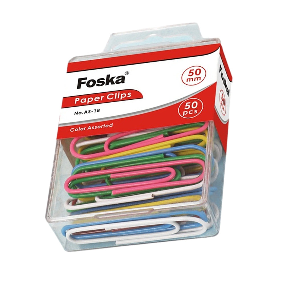 Pack of 300 Assorted Coloured Paper Clips 33mm
