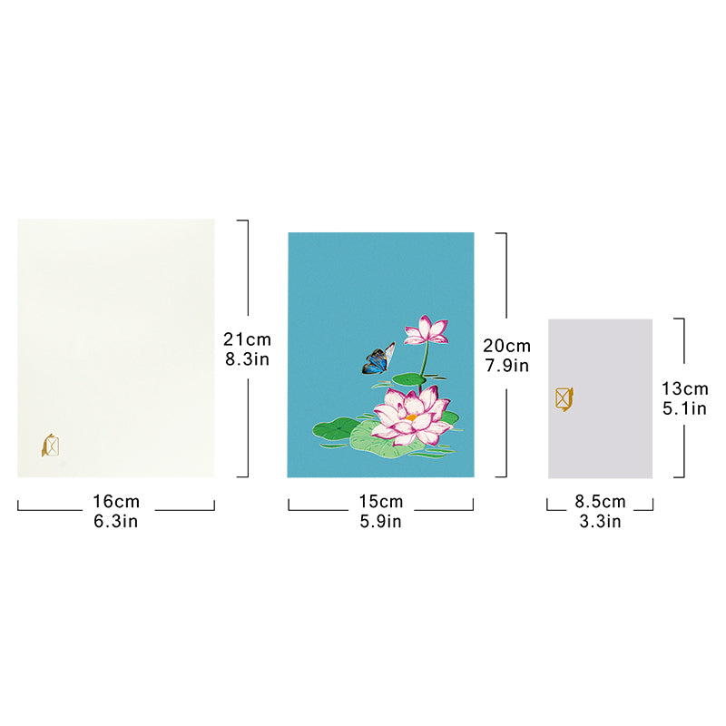 Floating Grace Pink Lotus 3D Pop Up Greeting Card - Birthday Mother Anniversary Valentine's Day