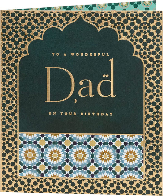 Beautiful Eastern Print Design Dad Birthday Card