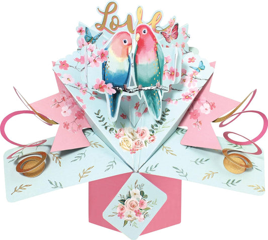 Love Birds Romantic 3D Pop-Up Greeting Card
