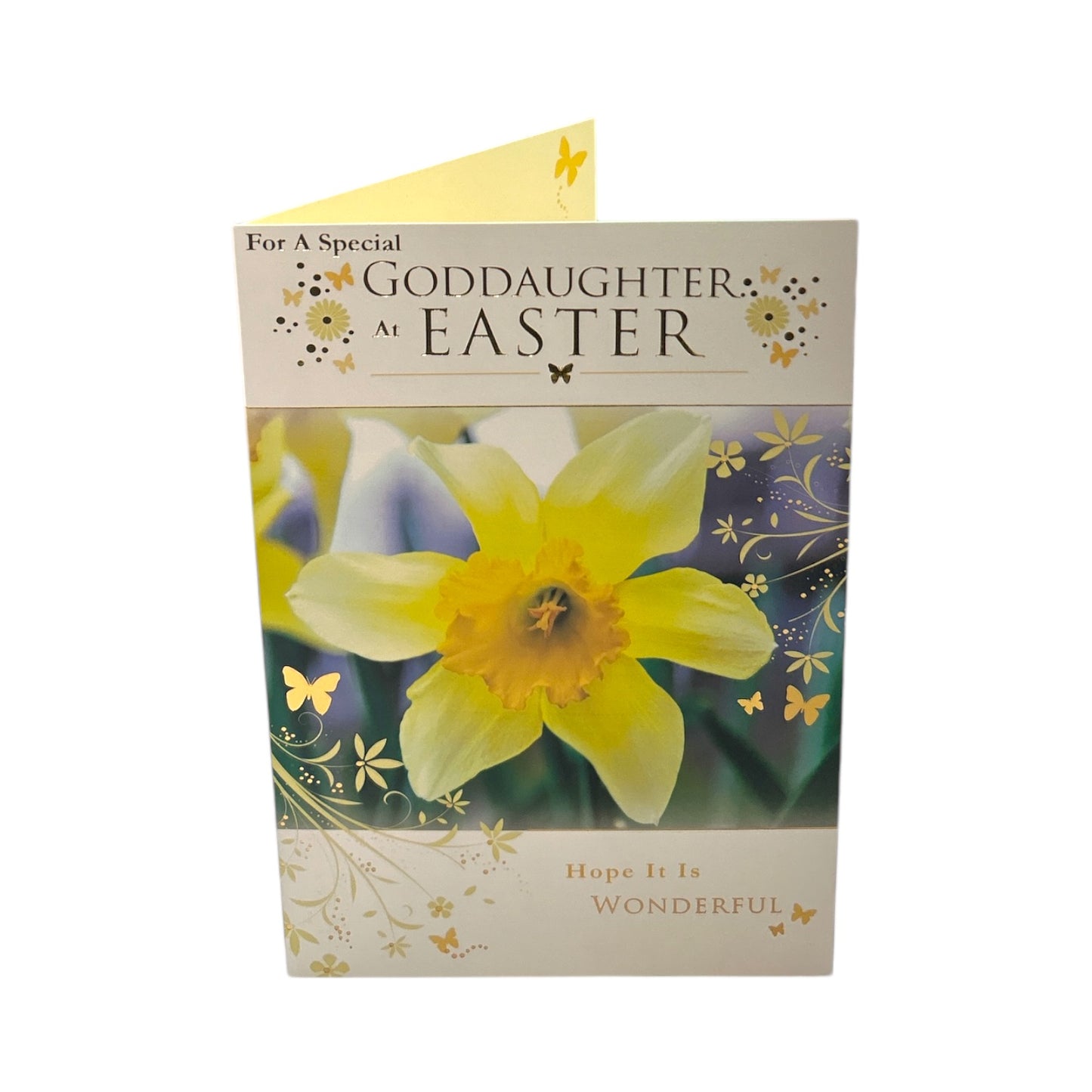 For Goddaughter Photographic Daffodils Design Easter Card