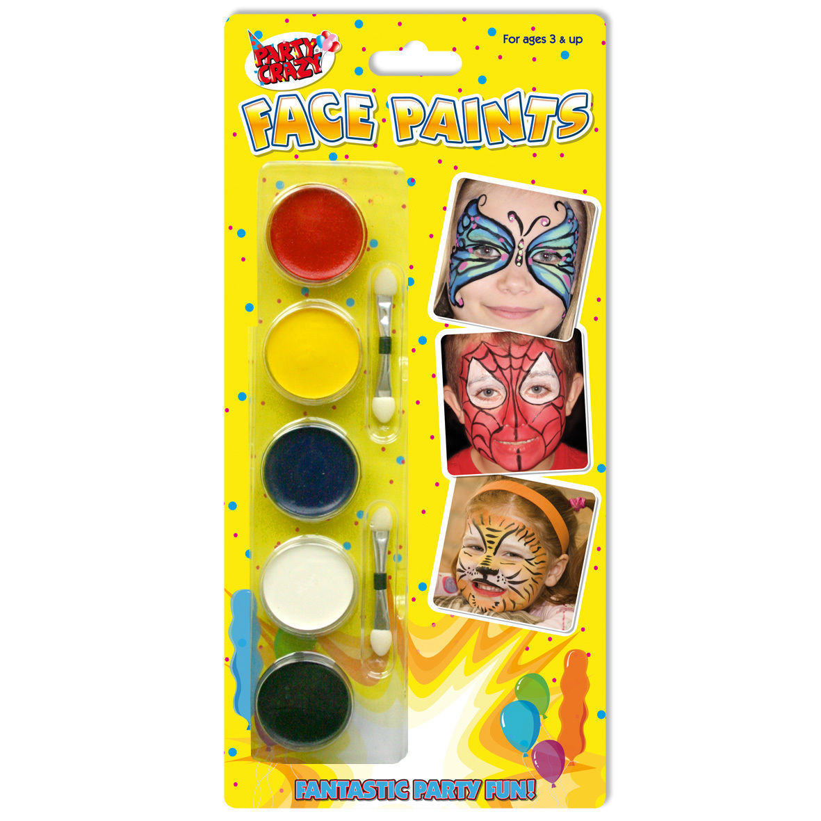 Pack of 5 Halloween Party Crazy Face Paints
