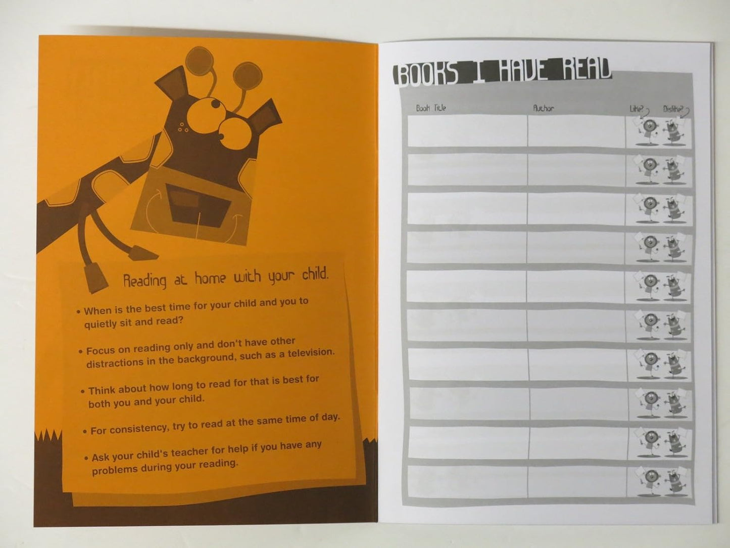 Silvine A5 Orange Cover Reading Record Book - Key Stage 1