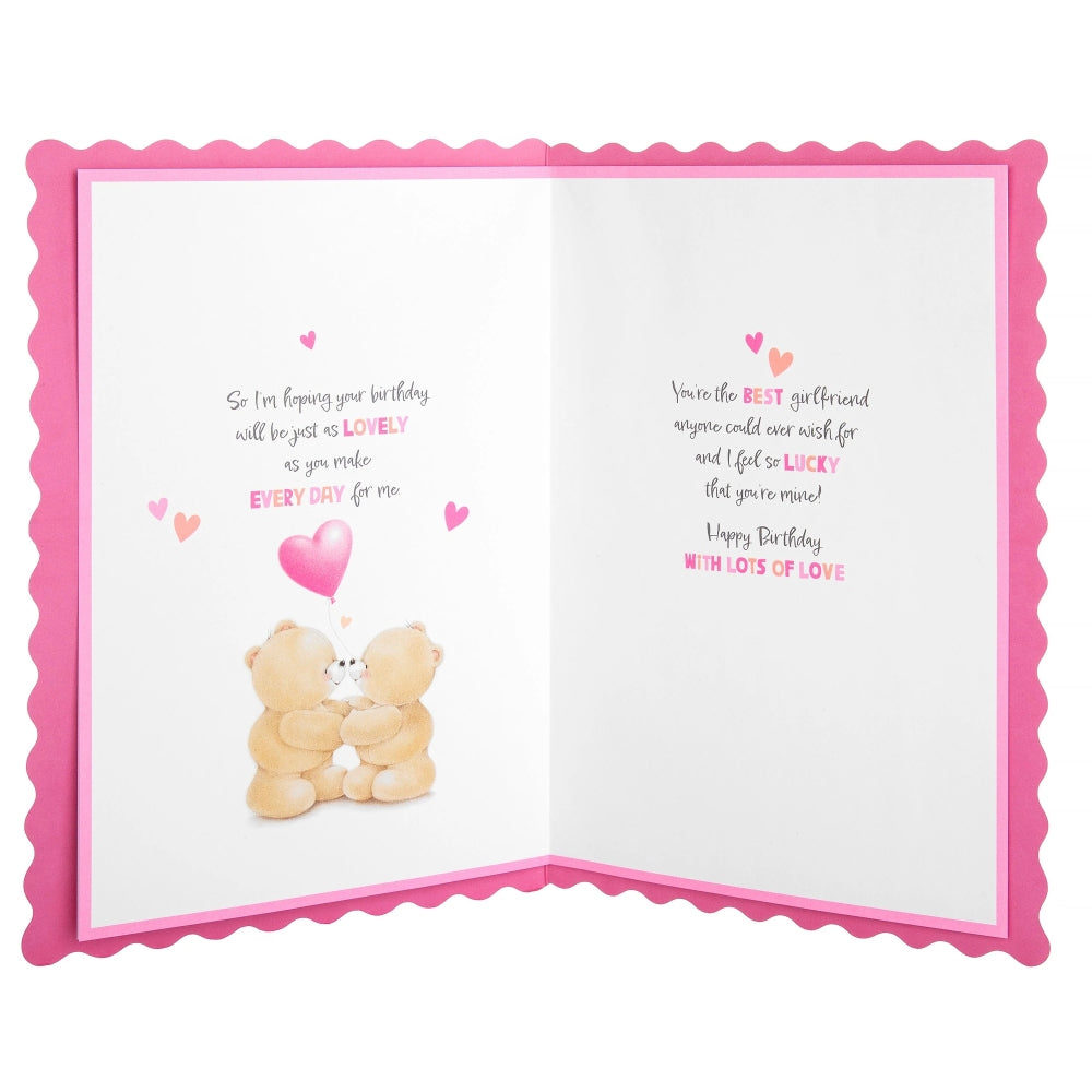 Cute Forever Friends with Hearts Design Girlfriend Birthday Card