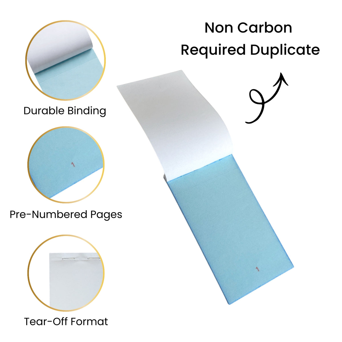 Pack of 50 76mm x 140mm Plain White Duplicate NCR Service Pads