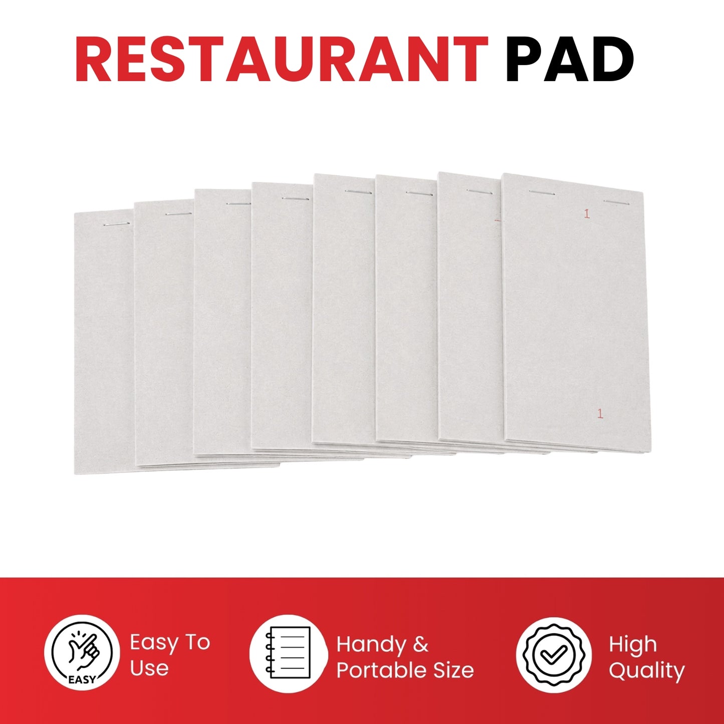 Pack of 10 95mm x 165mm Plain White Numbered Service Pads