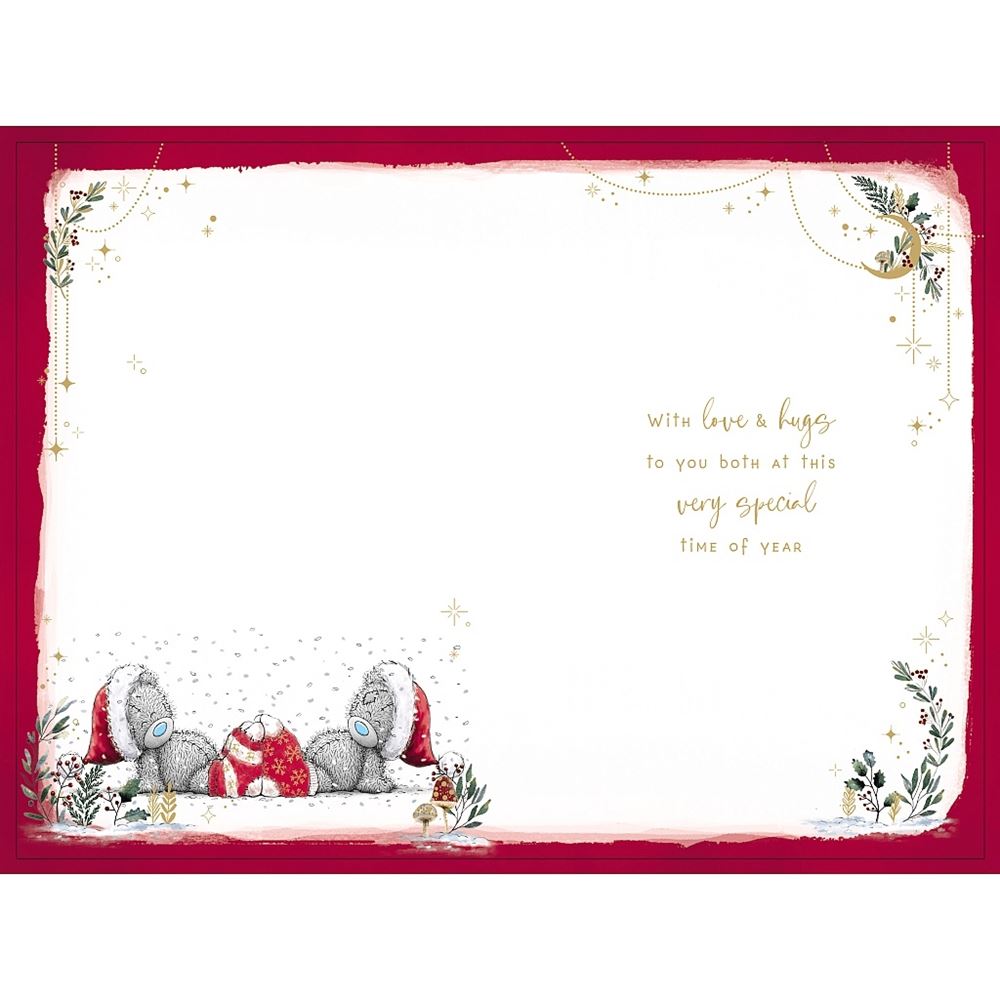 Bears Sitting With Gift Son And Daughter In Law Christmas Card