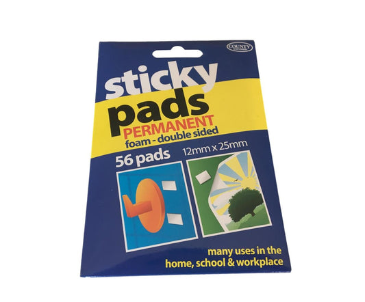 Sticky pads permanent foam - double sided 12mm X 25mm 56 pads